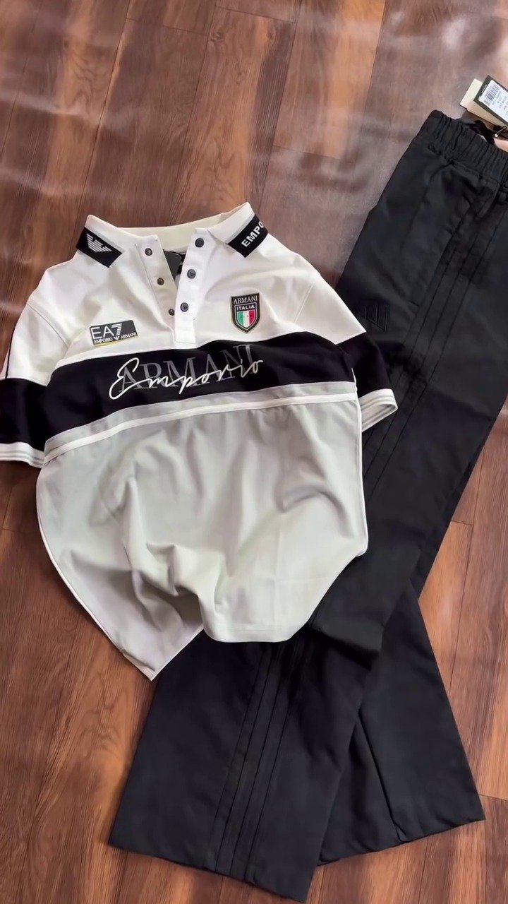 Premium Men's Color Block Polo T Shirt and Track Pants Co Ord Set Outfit - Image 3